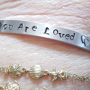 You are loved, Aluminum cuff br…